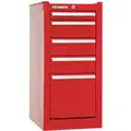 Kennedy Heavy Duty Side Cabinet with 5 Drawers; 18" D x 29-1/8" H x 13-5/8" W, Red