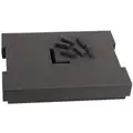 Black, Tool Storage Foam Inserts, Foam, 12-1/2"Overall Width, 15-3/4"Overall Length
