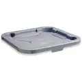 Trash Can Top,Flat,Gray,2 In. H