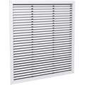Lay-In Mount Return Air Grille, Steel, White, 22" Max. Duct Height (In.)