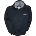 Hooded Jacket,  Acrylic,  Black,  Zipper Closure Type,  3X,  Men's