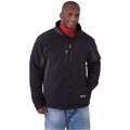 Insulated Jacket, Polyester, Black/Gray, Zipper Closure Type, XL, Men's