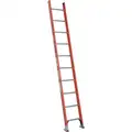 Werner 10 ft. Fiberglass Straight Ladder with 300 lb. Load Capacity, D-Rungs
