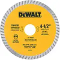 Dewalt DW4701 4-1/2" Wet/Dry Diamond Saw Blade, Turbo Rim Type, Application: Masonry