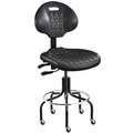 Black Polyurethane Drafting Chair 12-1/2" Back Height, Arm Style: No Arm