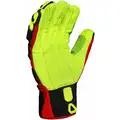 Ironclad Impact Resistant Gloves, Cotton, Polyester Palm Material, Red/Yellow, 1 PR