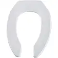 Commercial Heavy Duty Plastic Toilet Seat, Elongated, Without Cover, 18-3/8" Bolt to Seat Front