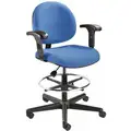 Lexington Black Fabric Drafting Chair 15" Back Height, Arm Style: Adjustable