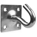 Wall Hook: 1 Hooks, Steel, Zinc, 150 lb Working Load Limit, 1 3/4 in Hook Ht