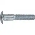 Carriage Bolt, Ribbed Neck, Grade 5, Low Carbon Steel, 1/4"-20 x 1-1/4", Zinc Plated, 100 PK