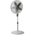 Air King Pedestal Fan: 18 in Blade Dia, 3 Speeds, 1360/1680/1955 cfm, Includes Remote Control, White