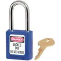 Blue Lockout Padlock, Different Key Type, Thermoplastic Body Material, 1 EA
