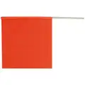 Safety Flag With Wooden Dowel Pvc Coated Orange Mesh