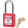 Master Lock Red Lockout Padlock, Different Key Type, Thermoplastic Body Material, 1 EA