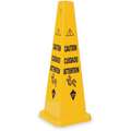 Safety Cone, Caution/Cuidado/Attention, Number of Printed Sides 4, Polypropylene
