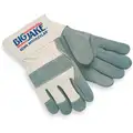 Cowhide Leather Work Gloves, Safety Cuff, Gray, Natural, Size: XL, Left and Right Hand