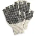 Condor Knit Gloves, Polyester/Cotton Material, Knit Wrist Cuff, Natural/Black, Glove Size: L