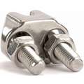 Wire Rope Clip, U-Bolt, 304 Stainless Steel, 1/8" For Wire Rope Dia., 3-1/4" Rope Turn Back