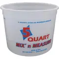 Encore Plastics Paint Mix and Measure Container: 5 qt Capacity, 6 5/8 in, 6 1/2 in Overall Lg, HDPE