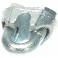 Wire Rope Clip, U-Bolt, Maleable Iron, 3/16" For Wire Rope Dia., 3-3/4" Rope Turn Back