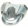 Wire Rope Clip, U-Bolt, Maleable Iron, 1/4" For Wire Rope Dia., 4-3/4" Rope Turn Back