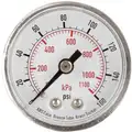 Pressure Gauge, 0 to 1100 kPa, 0 to 160 psi Range, 1/8" MNPT, +/-3-2-3% Gauge Accuracy