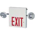 Big Beam Number of Faces 1, LED, Exit Sign with Emergency Lights, White, Steel, Letter Color Red