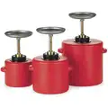 Eagle Plunger Can: 0.25 gal Can Capacity, Polyethylene, 5 1/4 in Dasher Plate Dia., Red, Brass