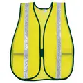 Traffic Safety Vest, Lime with Silver Stripe, General, Hook & Loop Closure, Universal