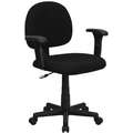 Flash Black Fabric Task Chair 16-1/2" Back Height, Arm Style: Adjustable