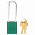 American Lock Green Lockout Padlock, Alike Key Type, Aluminum Body Material, 1 EA
