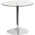 Flash Furniture Round Cafe Table, Clear, Height: 29", Depth: 31", Dia.: 31
