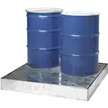 Denios Uncovered, Galvanized Steel IBC Containment Sump; 66 gal. Spill Capacity, No Drain Included, Blue