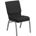 Silver Fabric Church Chair with Black Seat Color, 1EA