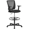 Black Mesh Draft Chair 18-1/2" Back Height, Arm Style: Adjustable