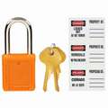 Master Lock Orange Lockout Padlock, Different Key Type, Thermoplastic Body Material, 1 EA