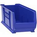 Akro-Mils Super Size Bin: 29 7/8 in Overall L, 11 in x 10 in, Blue, Stackable, 300 lb Load Capacity