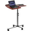 Laptop Desk: Cherry, Plastic/Metal/Laminate, 17 1/2 in Overall Dp, 1 Shelves