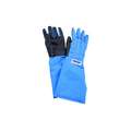 National Safety Apparel Elbow Length Cryogenic Gloves, Laminated Nylon With Silicone Coated Palm Material, 17"L, Blue, Glove