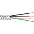250 ft. Solid Armored Cable; Conductors: 3 with Ground, 12 AWG Wire Size, Silver