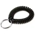Lucky Line Products Key Chain: Wrist Coil, Polyurethane, Black, Keys, 7/8 in Ring Dia. , 5 PK