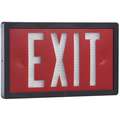 Universal Self-Luminous Exit Sign with Red Background and White Letters, 1 Side, 8-1/2" H x 14" W, 20 Yr. Warranty