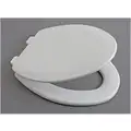 Toilet Seat: White, Plastic, External Check Hinge, 1 7/8 in Seat Ht, 18 29/32 in Bolt to Seat Front