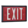 Universal Self-Luminous Exit Sign with Red Background and White Letters, 2 Sides, 8-1/2" H x 14" W, 10 Yr. Warranty