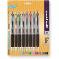 Uni-Ball Retractable Medium-Point Gel Pen Set, 0.7mm, Black, Blue, Red, Green, Purple, Orange, Light Blue, Pi