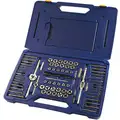 76-Piece Carbon Steel Tap and Die Set with #4 to 1/2", M3 to M12 Size Range