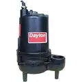 1/2 HP Manual Submersible Sewage Pump, 115 Voltage, 85 GPM of Water @ 15 Ft. of Head