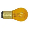 Sylvania Mini Bulb, Trade Number 1157NA, 27/8 Watts, S8, Double Contact Index, Amber