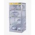 Justrite Gas Cylinder Cabinet: Liquid Propane Gas, 16 Horizontal Cylinders, 60 in x 32 in x 65 in, Aluminum