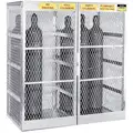 Justrite Gas Cylinder Cabinet: Liquid Propane Gas, 20 Vertical Cylinders, 60 in x 32 in x 65 in, Aluminum